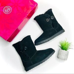 𝅺SO Genuine Suede Leather Faux Fur Lined Boots